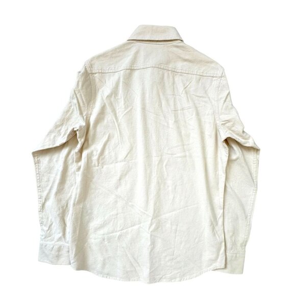 Schott Bros. Men's Cream Flannel Cotton Button-Down Long Sleeve Shirt Size S - Picture 8 of 10